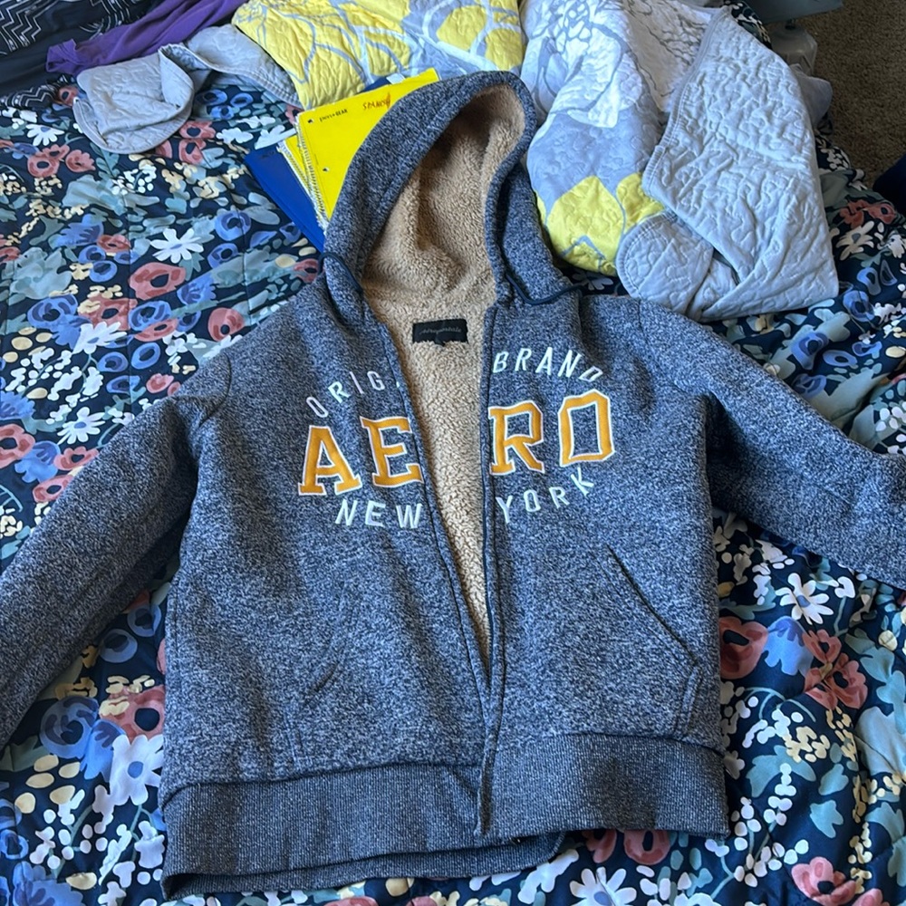 Sherpa Lined Aeropostale Zip-Up Hoodie